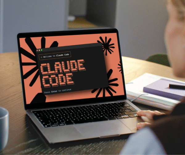 Claude Code Promotional Poster with Holographic Cube ClaudeCodePro